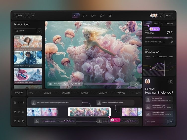 Interactive video editing dashboard with nonlinear documentary clips